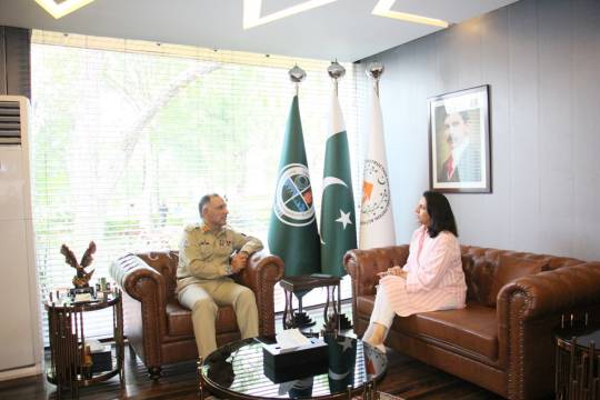 01-08-2023, Islamabad: Country Director IRC Ms. Shabnam Baloch called on Chairman NDMA Lt. General Inam Haider Malik at NDMA HQs.